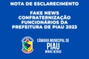 Nota de Esclarecimento – Fake News Confraternização Funcionários da Prefeitura de Piau 2023